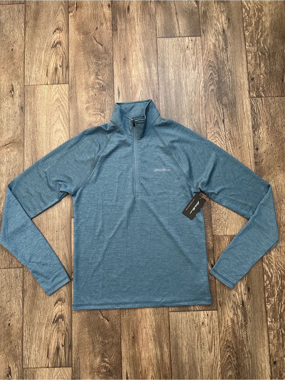 Eddie Bauer 1/3 Zip Outdoor Hiking Activewear Sweater Men’s Size S Smoke Blue